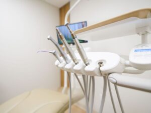 Dental tools in a clinical setting
