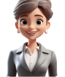Contact Us: Our AI agent. Cartoon image of a friendly, professional AI assistant in a gray suit. Digital AI Support.